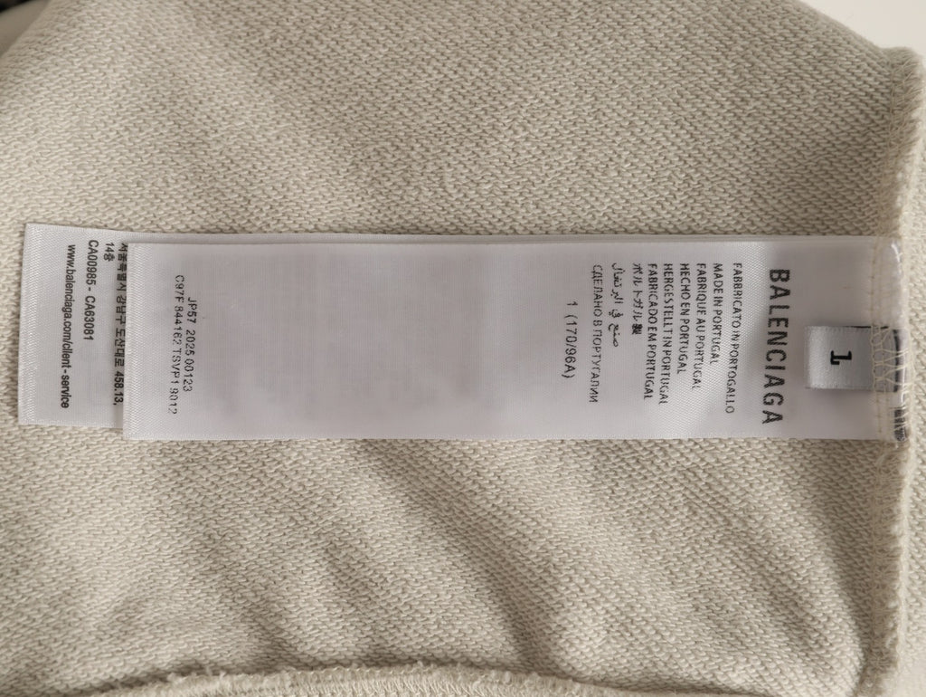 Balenciaga BLCG Front and Back Logo Embroidered Off-White Stand-Collar Jacket