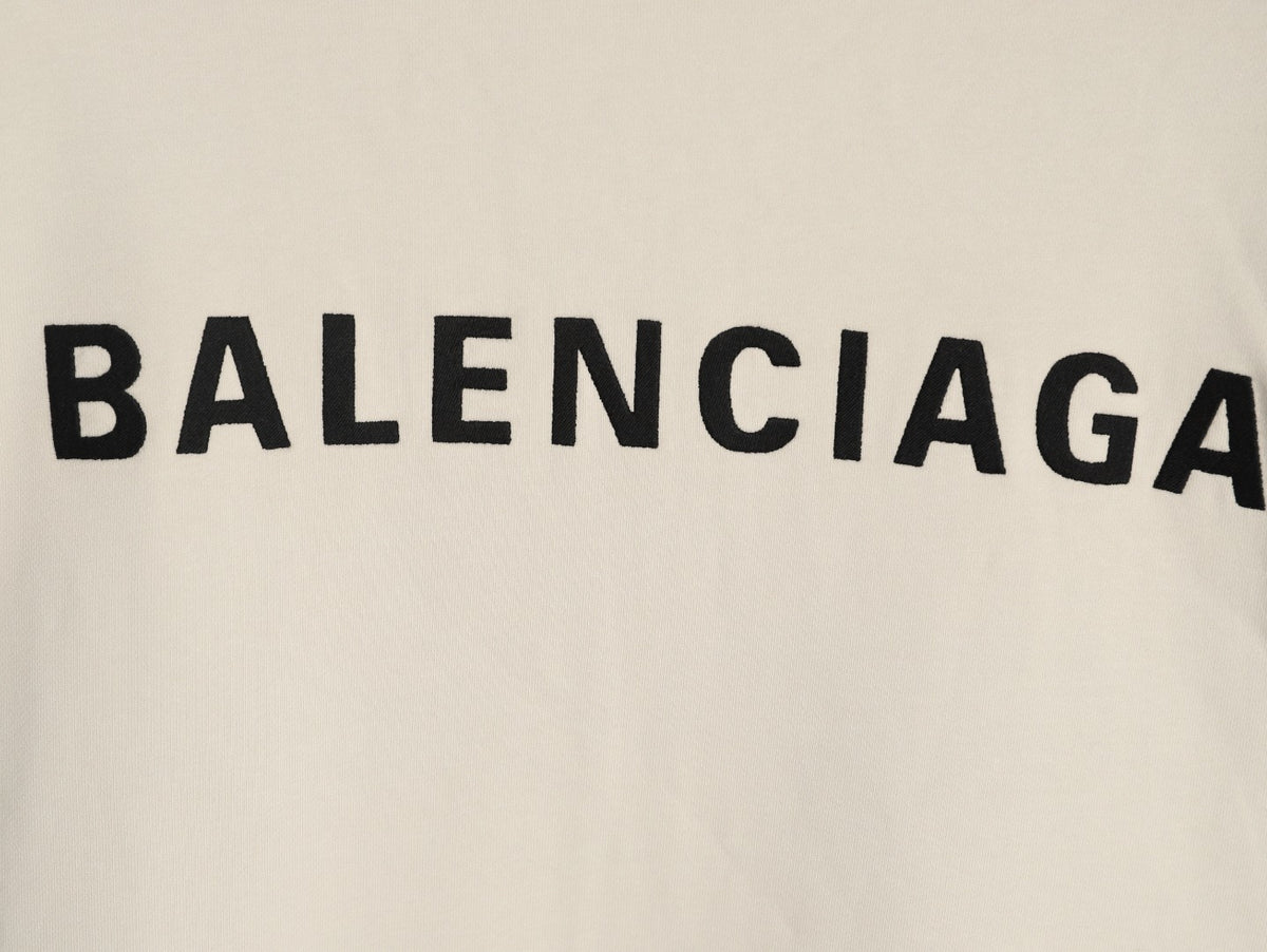 Balenciaga BLCG Front and Back Logo Embroidered Off-White Stand-Collar Jacket