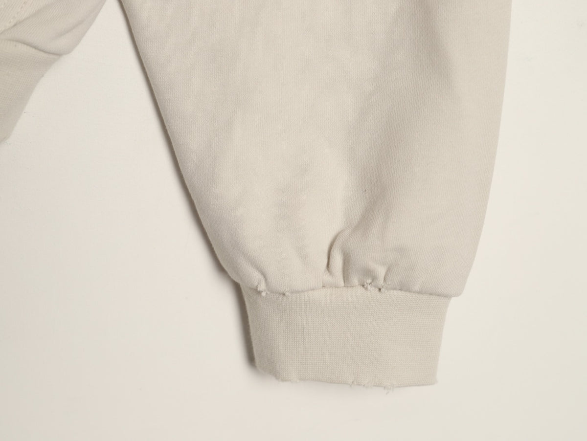 Balenciaga BLCG Front and Back Logo Embroidered Off-White Stand-Collar Jacket