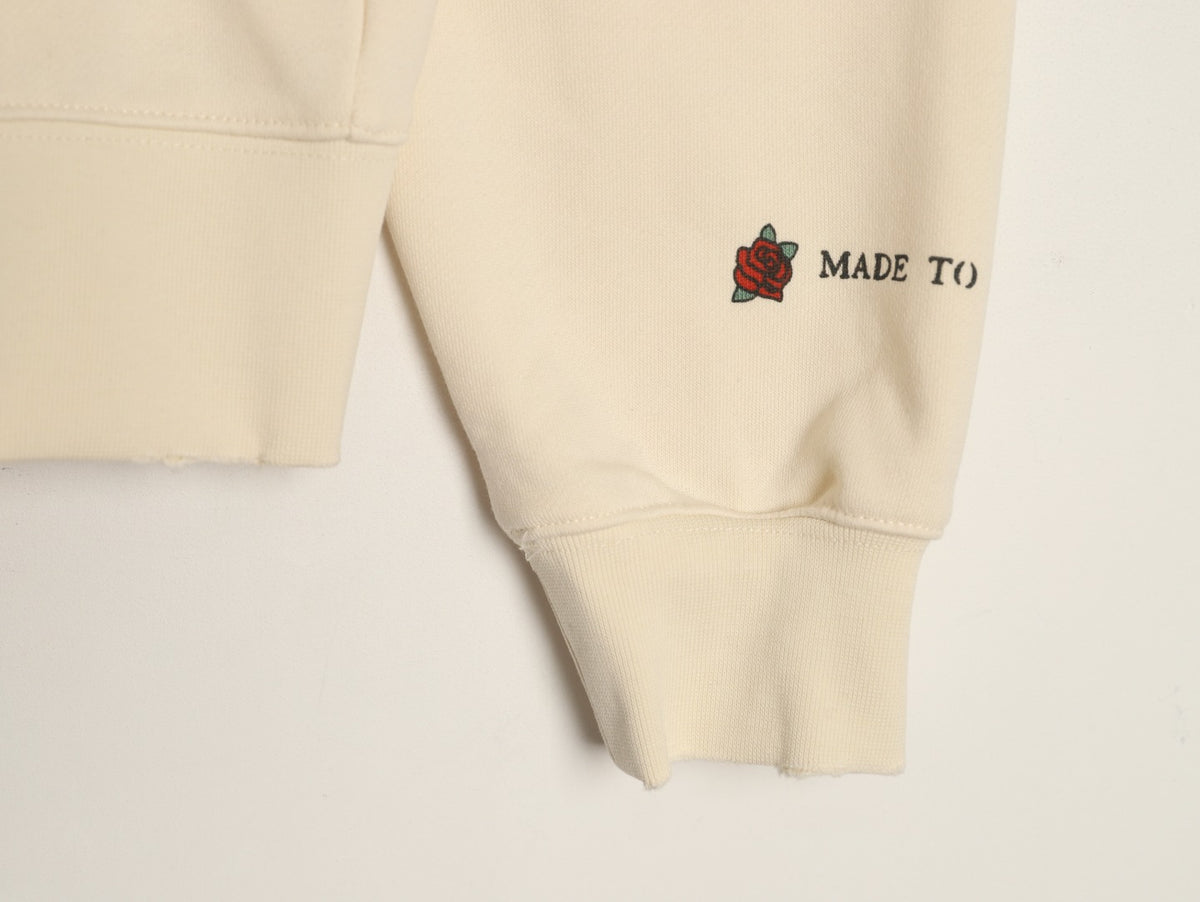 Balenciaga BLCG Tattoo Graphic Off-White Zip-Up Hoodie