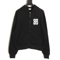 Balenciaga BLCG Glitter BB Tape-Effect Black Zip-Up Hoodie