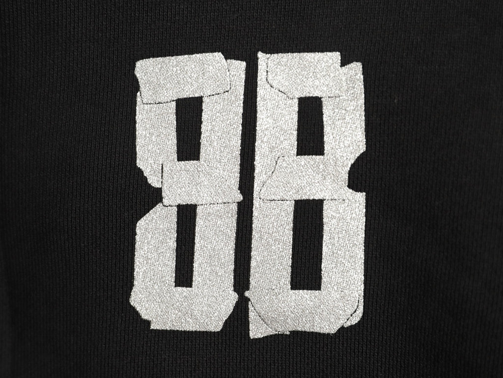 Balenciaga BLCG Glitter BB Tape-Effect Black Zip-Up Hoodie