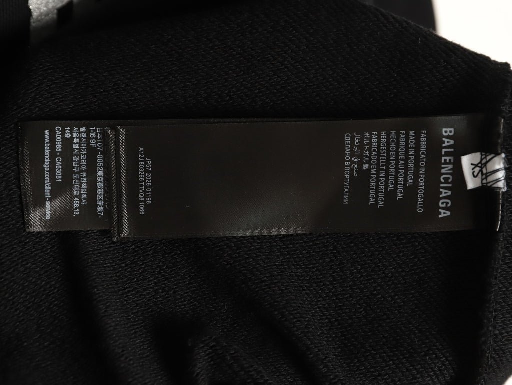 Balenciaga BLCG Glitter BB Tape-Effect Black Zip-Up Hoodie