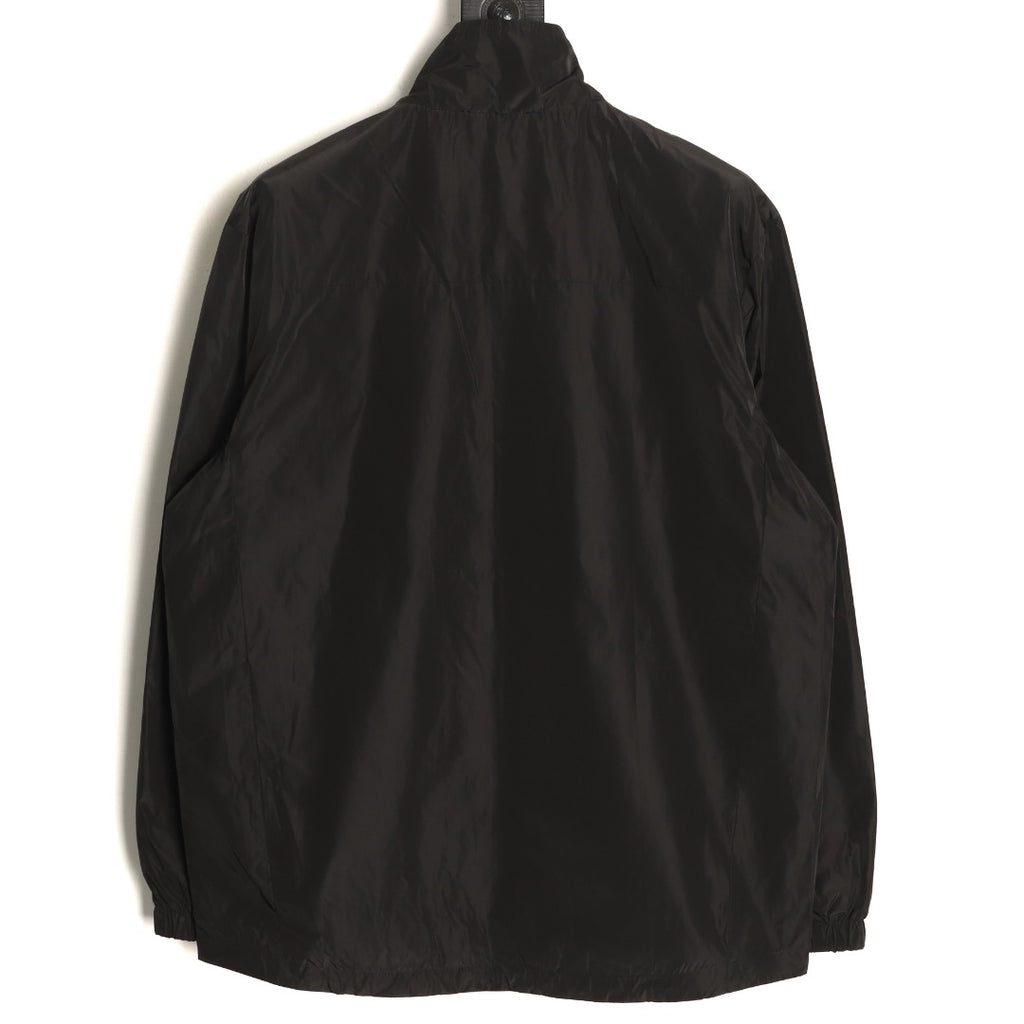 Prada PRD Recycled Nylon Reversible Black and Navy Stand-Collar Jacket