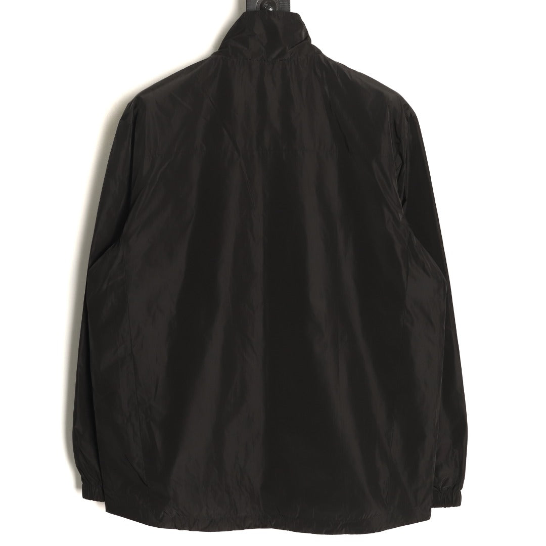Prada PRD Recycled Nylon Reversible Black and Navy Stand-Collar Jacket