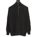 Louis Vuitton 26SS Damier Cable-Knit Black Half-Zip High-Neck Sweater