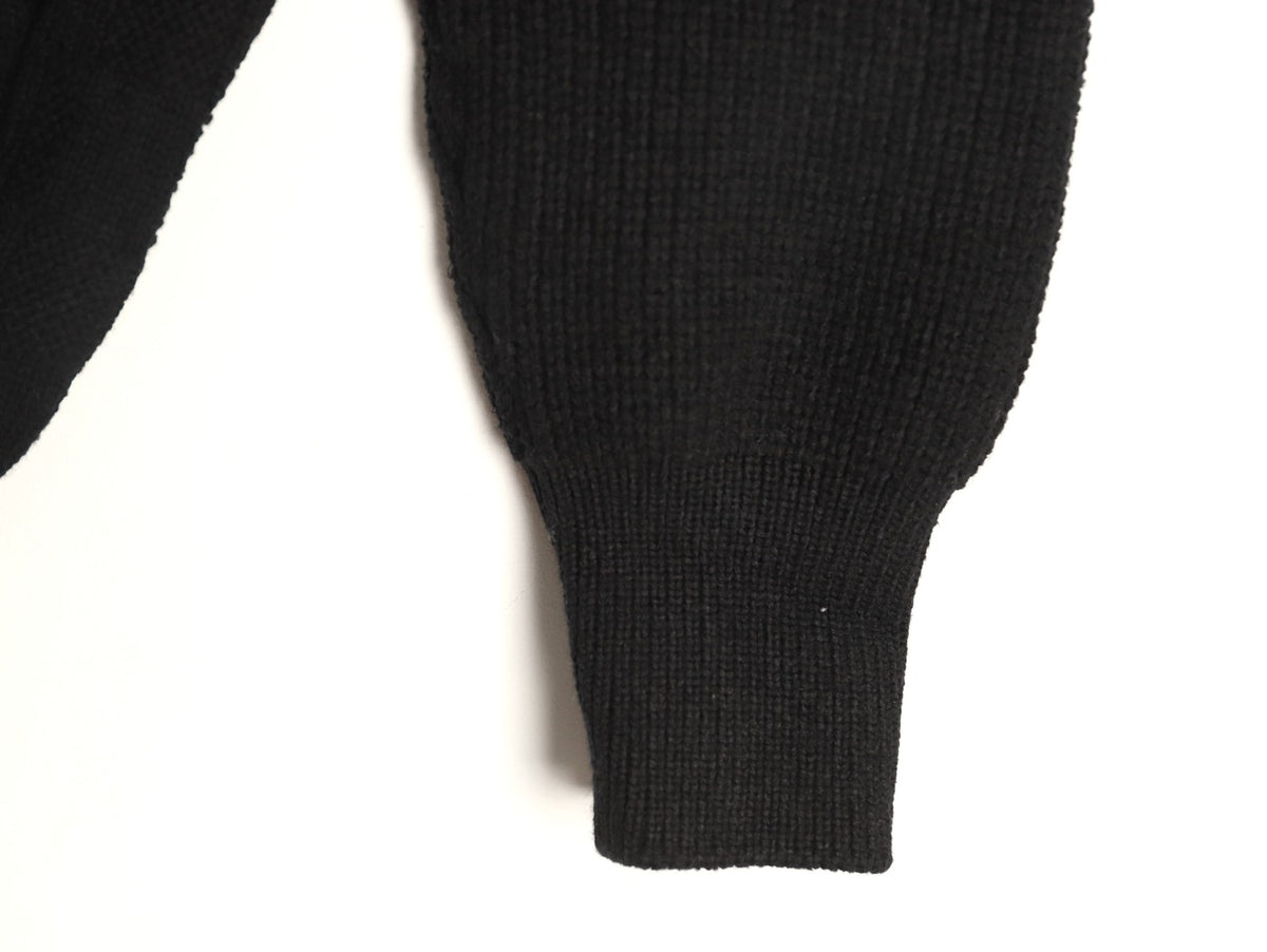 Louis Vuitton 26SS Damier Cable-Knit Black Half-Zip High-Neck Sweater