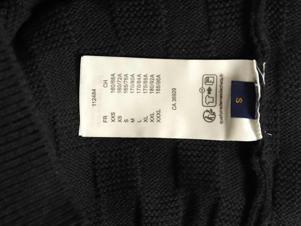 Louis Vuitton 26SS Damier Cable-Knit Black Half-Zip High-Neck Sweater