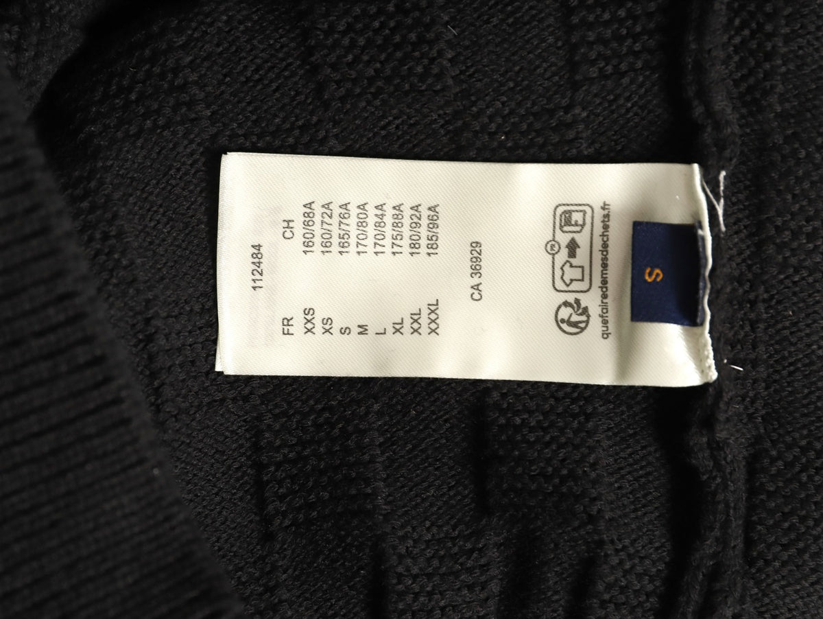 Louis Vuitton 26SS Damier Cable-Knit Black Half-Zip High-Neck Sweater