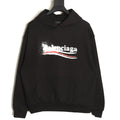 Balenciaga BLCG 26SS Blurred Cola-Style Logo Black Hoodie
