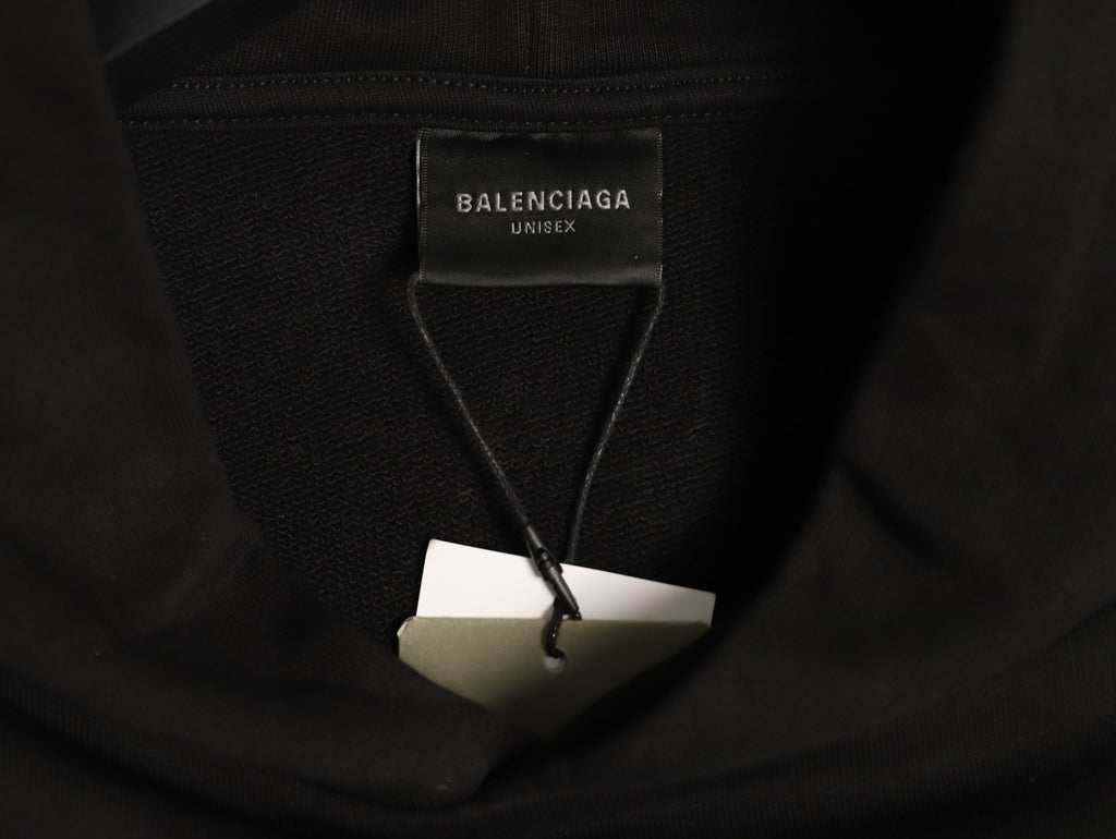 Balenciaga BLCG 26SS Blurred Cola-Style Logo Black Hoodie