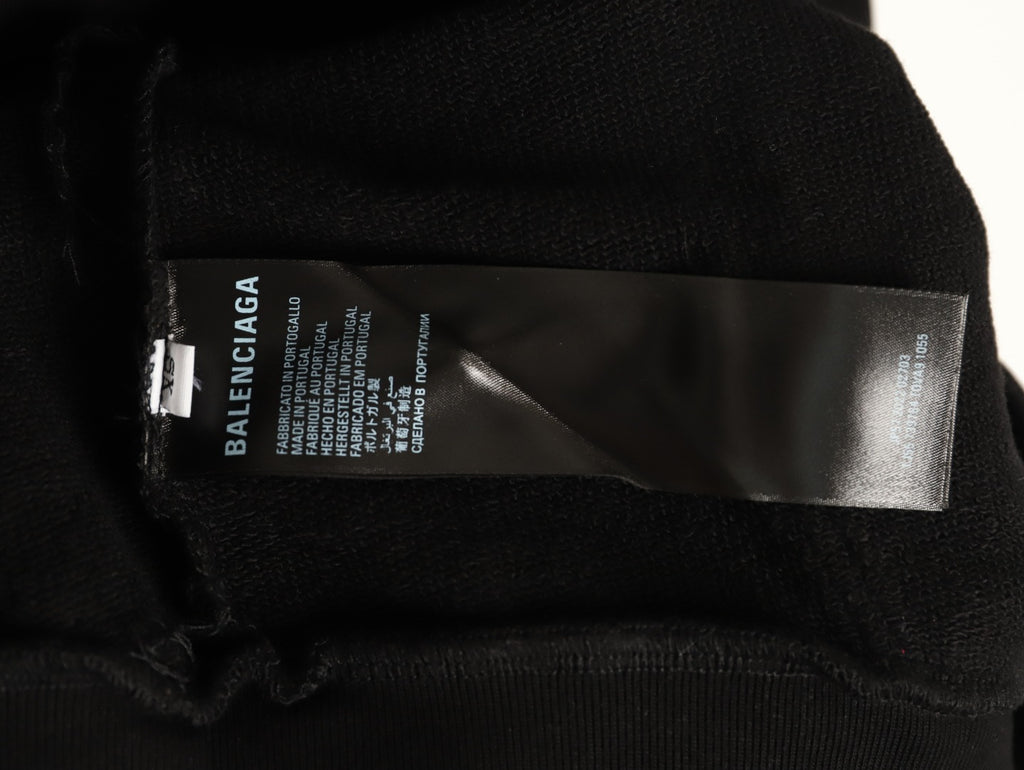 Balenciaga BLCG 26SS Blurred Cola-Style Logo Black Hoodie