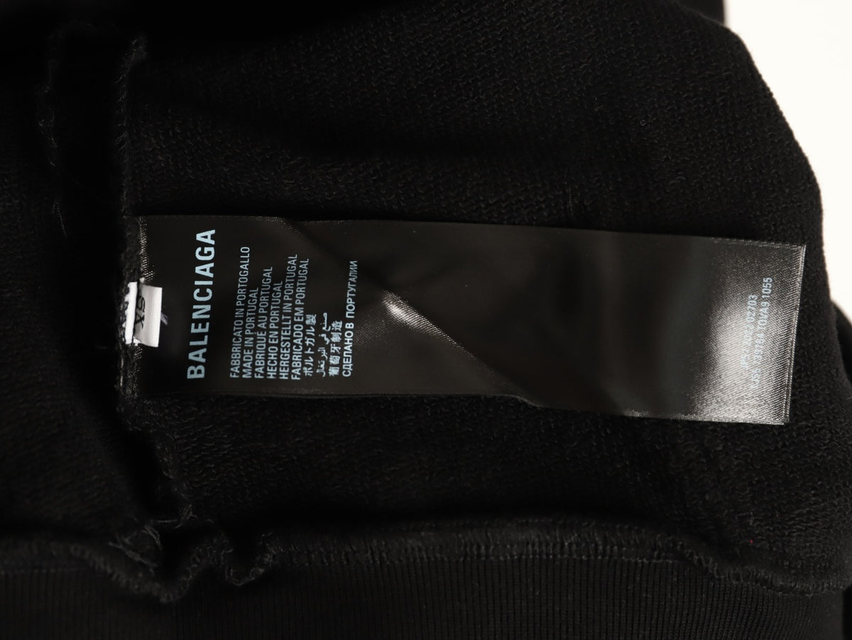 Balenciaga BLCG 26SS Blurred Cola-Style Logo Black Hoodie