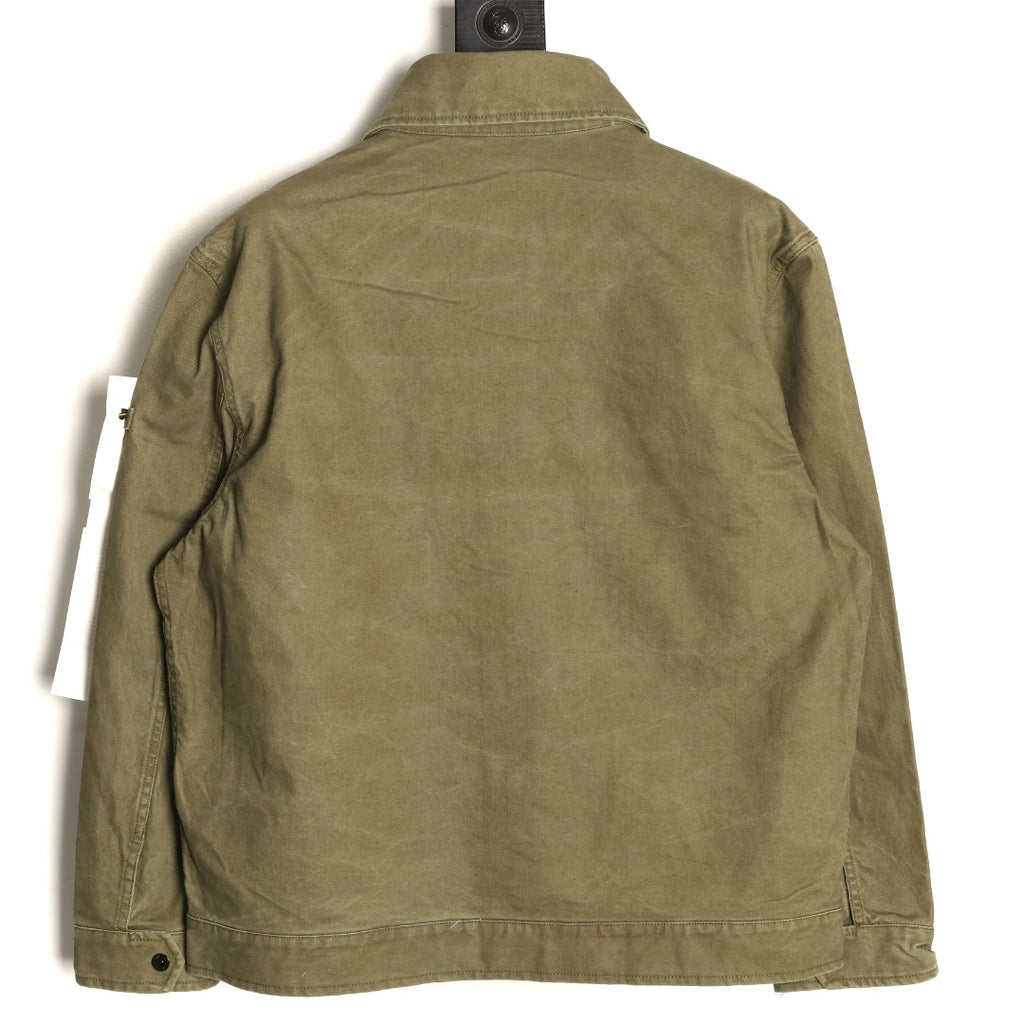 Stone Island Washed Olive Utility Work Jacket