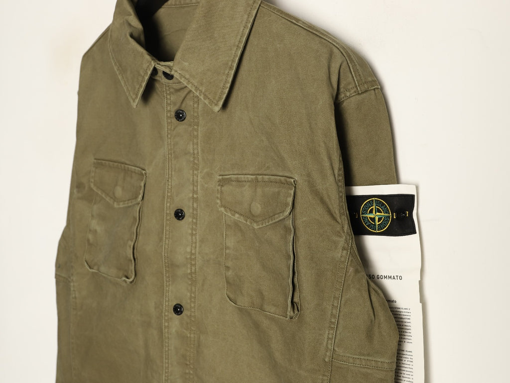 Stone Island Washed Olive Utility Work Jacket