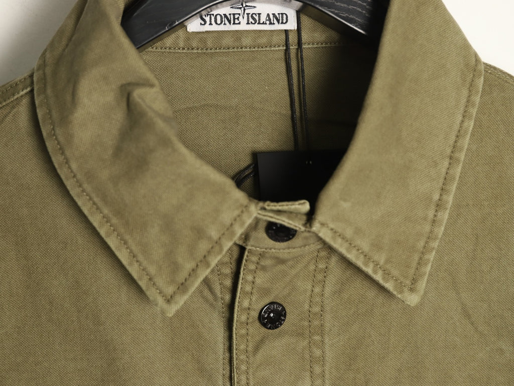 Stone Island Washed Olive Utility Work Jacket
