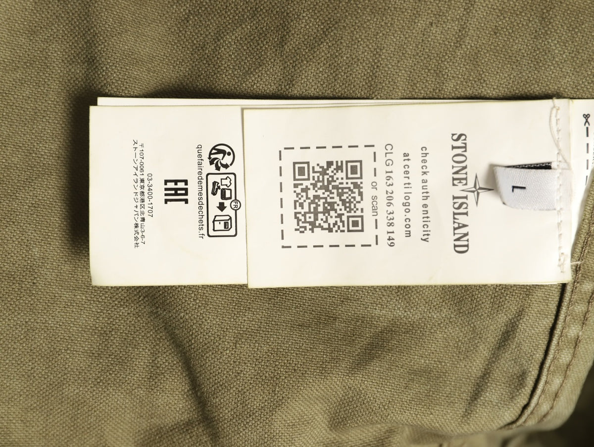 Stone Island Washed Olive Utility Work Jacket