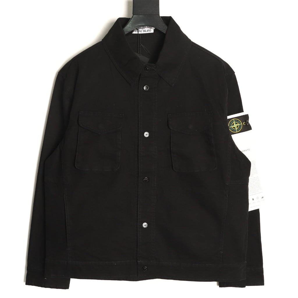 Stone Island Washed Black Utility Work Jacket