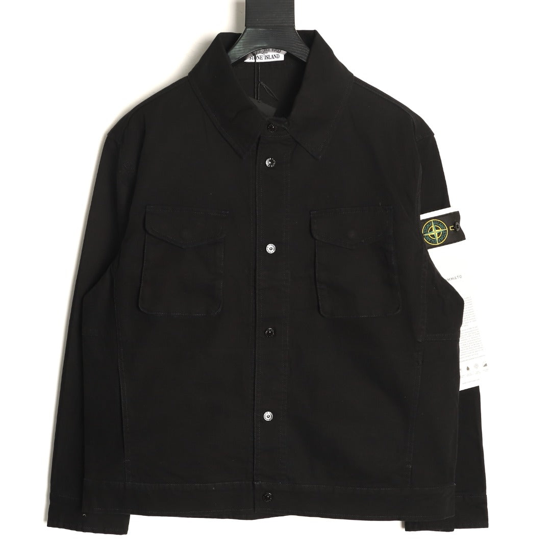 Stone Island Washed Black Utility Work Jacket