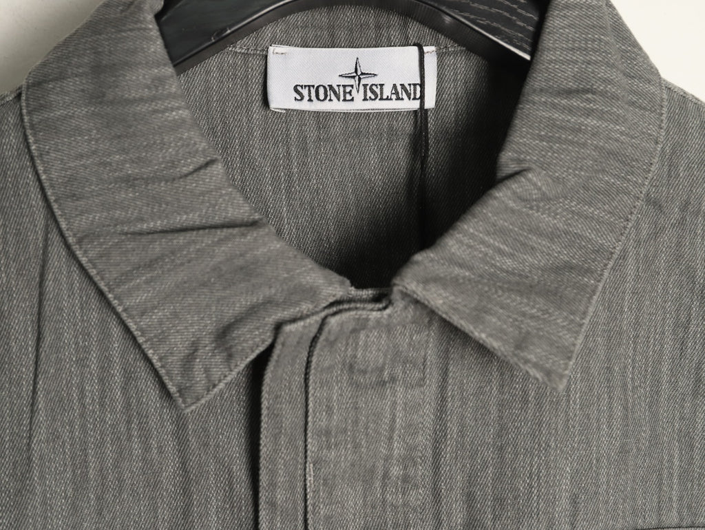 Stone Island Gray Utility Pocket Longline Shirt Jacket