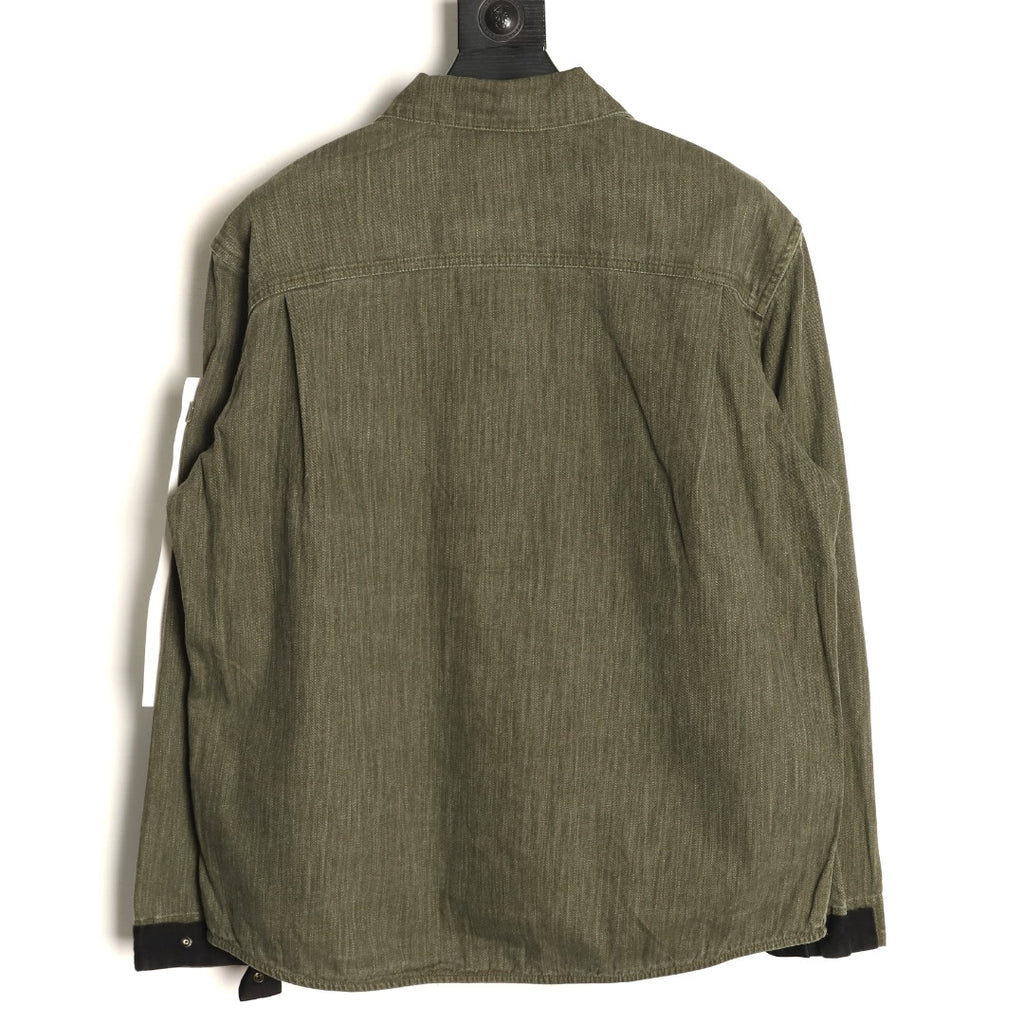 Stone Island Olive Utility Pocket Longline Shirt Jacket