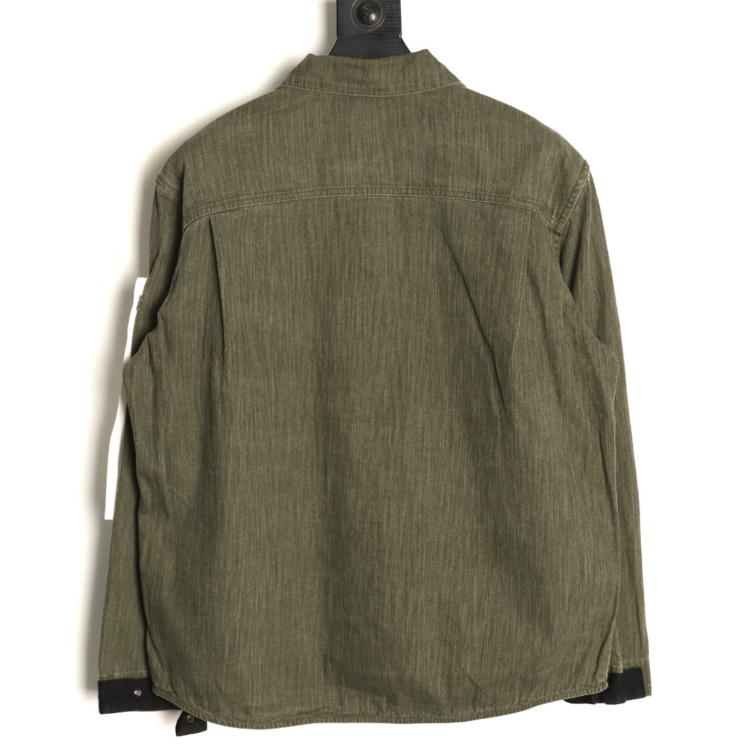 Stone Island Olive Utility Pocket Longline Shirt Jacket