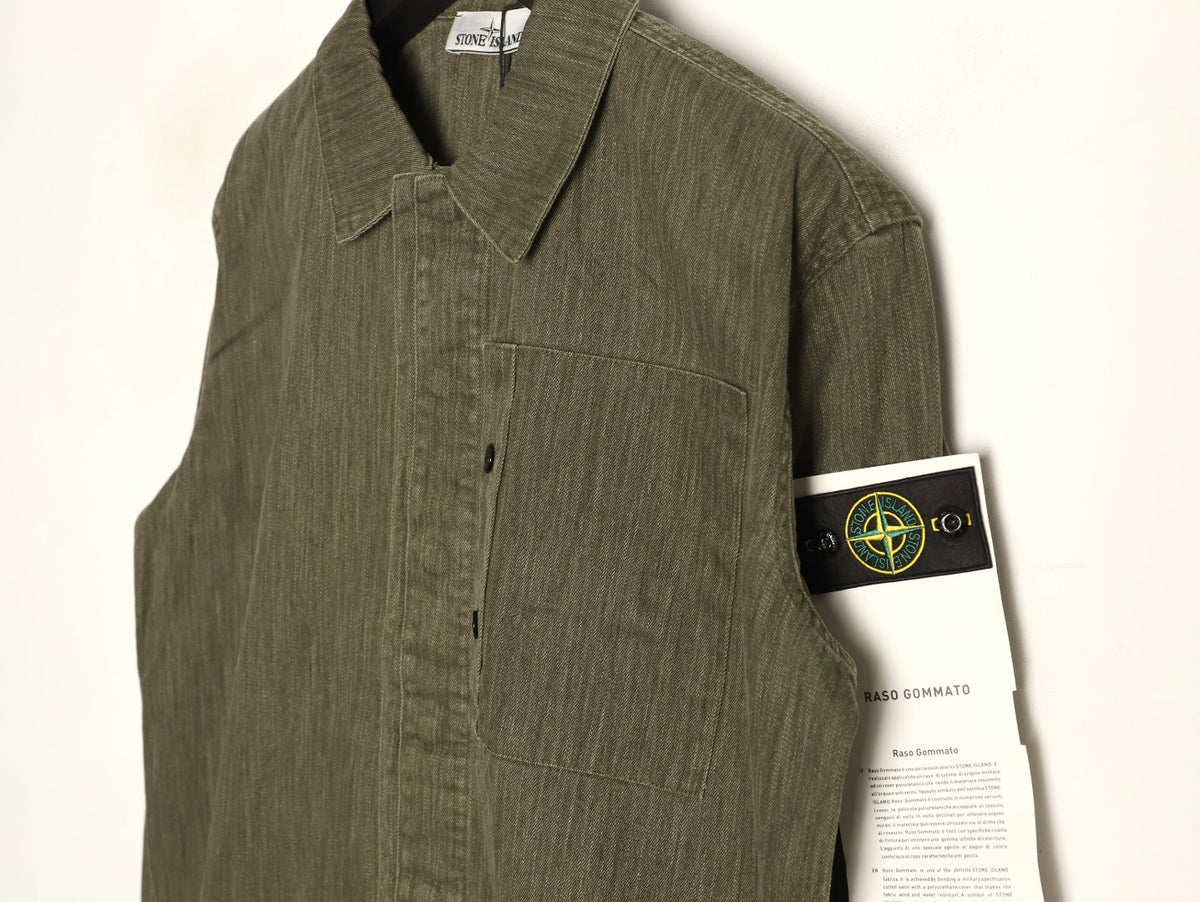 Stone Island Olive Utility Pocket Longline Shirt Jacket