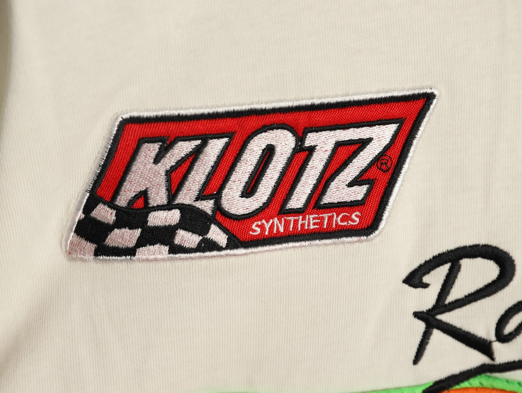 Supreme x Vanson Leathers SS26 Mesh-Panel Logo Embroidered Cream Long-Sleeve Top