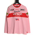 Supreme x Vanson Leathers SS26 Mesh-Panel Logo Embroidered Pink Long-Sleeve Top