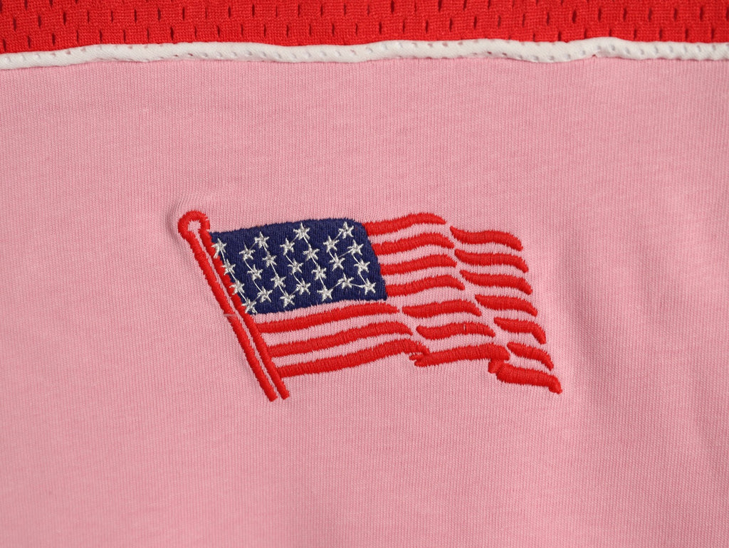 Supreme x Vanson Leathers SS26 Mesh-Panel Logo Embroidered Pink Long-Sleeve Top