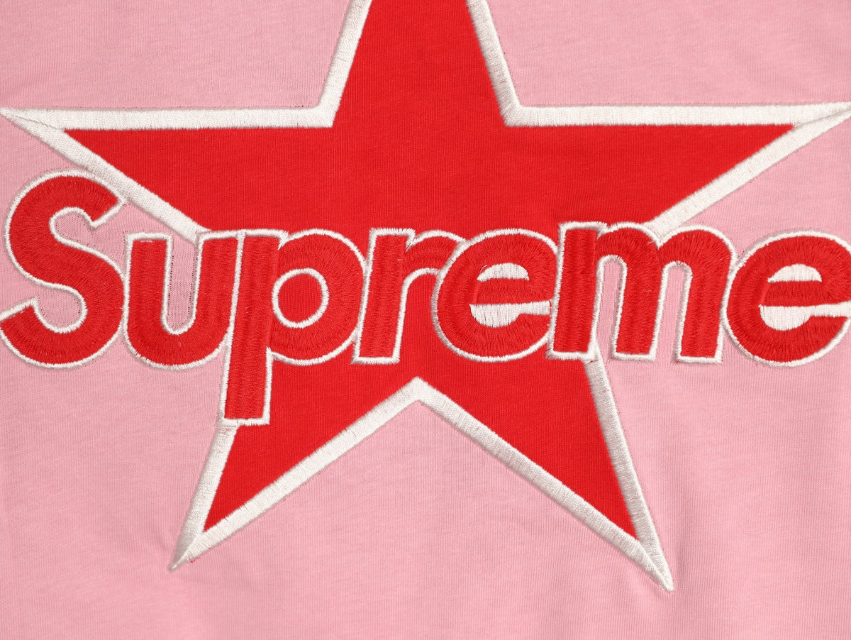 Supreme x Vanson Leathers SS26 Mesh-Panel Logo Embroidered Pink Long-Sleeve Top