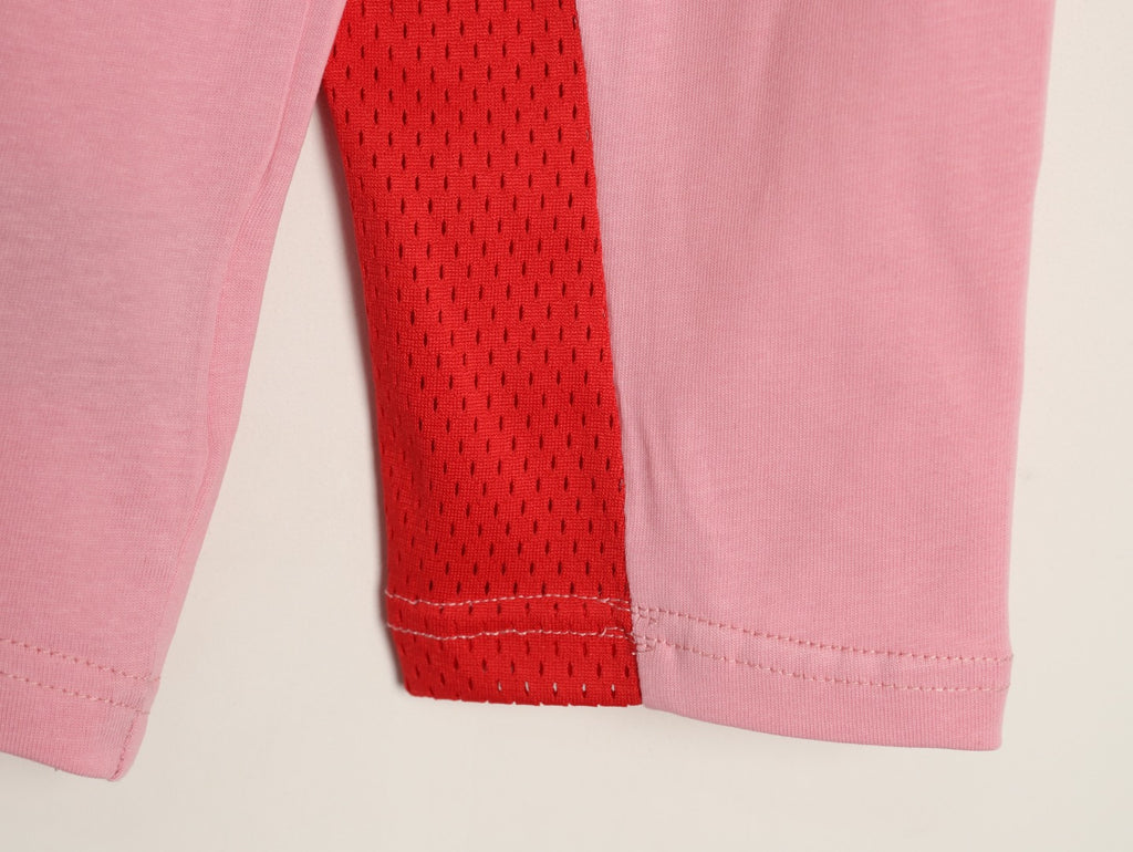 Supreme x Vanson Leathers SS26 Mesh-Panel Logo Embroidered Pink Long-Sleeve Top