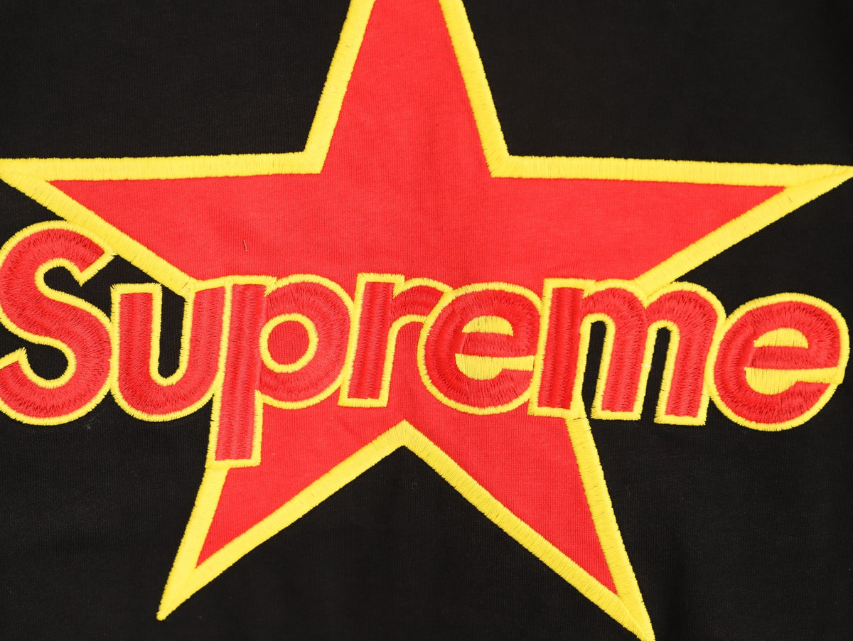Supreme x Vanson Leathers SS26 Mesh-Panel Logo Embroidered Black Long-Sleeve Top