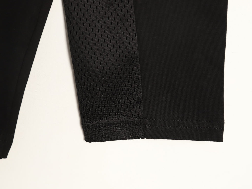 Supreme x Vanson Leathers SS26 Mesh-Panel Logo Embroidered Black Long-Sleeve Top