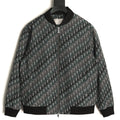 Dior All-Over Jacquard Gray Baseball-Collar Zip Jacket