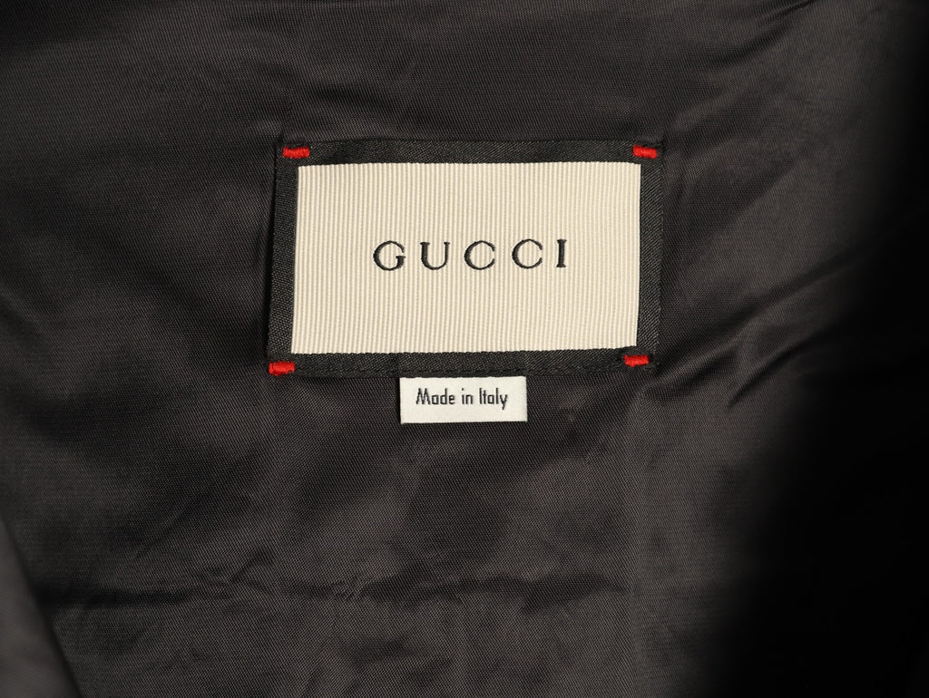 Gucci Vintage Jacquard Contrast-Pocket Black Long-Sleeve Shirt Jacket