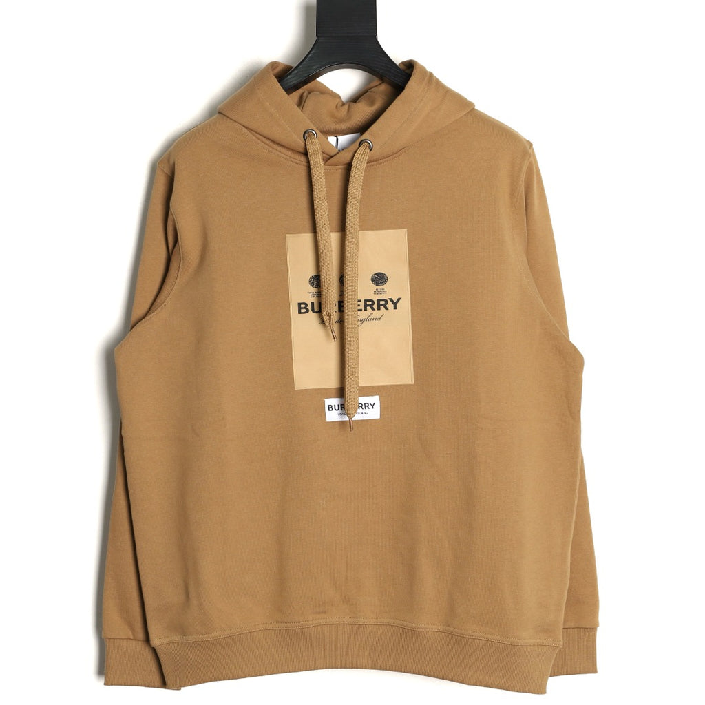 Burberry 22FW Label Patch Camel Hooded Sweatshirt