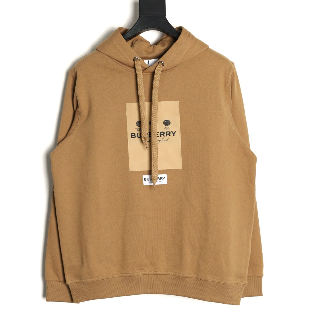 Burberry 22FW Label Patch Camel Hooded Sweatshirt