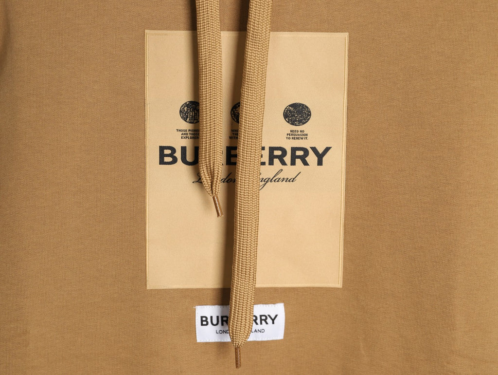 Burberry 22FW Label Patch Camel Hooded Sweatshirt