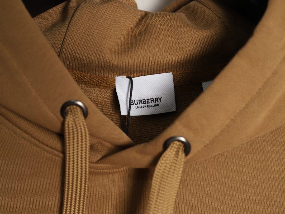 Burberry 22FW Label Patch Camel Hooded Sweatshirt