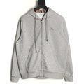 Burberry Equestrian Knight Embroidered Gray Check-Detail Zip Hoodie