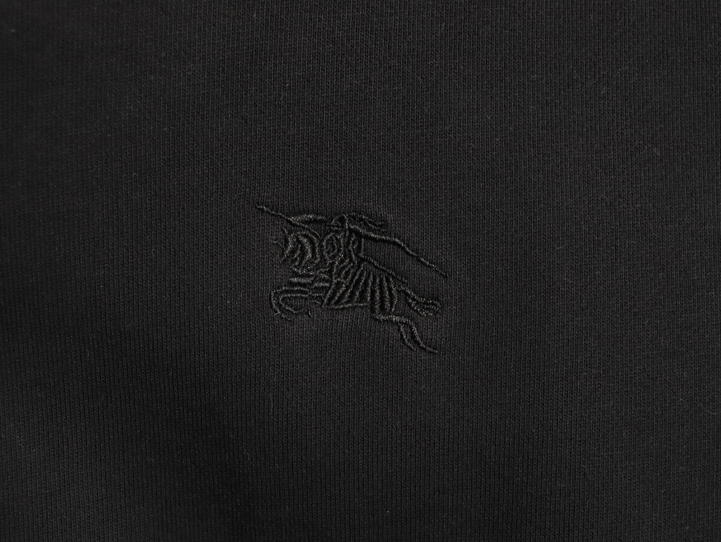 Burberry Equestrian Knight Embroidered Black Check-Detail Zip Hoodie