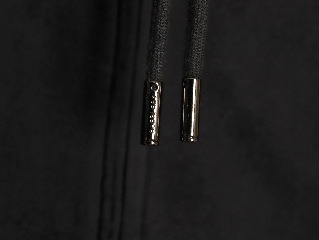 Burberry Equestrian Knight Embroidered Black Check-Detail Zip Hoodie