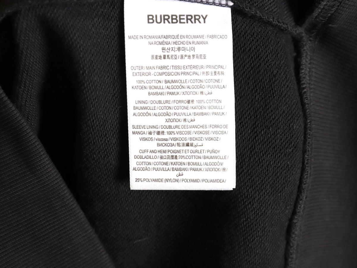 Burberry Equestrian Knight Embroidered Black Check-Detail Zip Hoodie