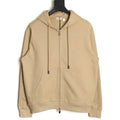 Burberry 25FW Equestrian Knight Cross-Stitch Back Beige Two-Way Zip Hoodie