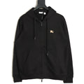 Burberry 25FW Equestrian Knight Cross-Stitch Back Black Two-Way Zip Hoodie