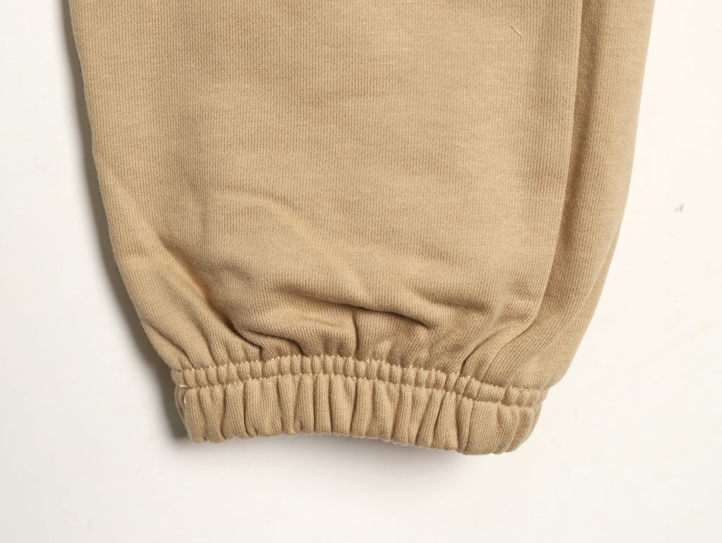 Burberry 25FW Equestrian Knight Cross-Stitch Back-Pocket Beige Jogger Pants