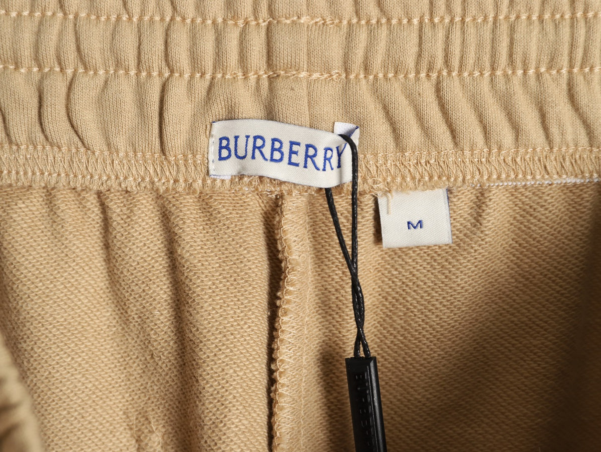 Burberry 25FW Equestrian Knight Cross-Stitch Back-Pocket Beige Jogger Pants
