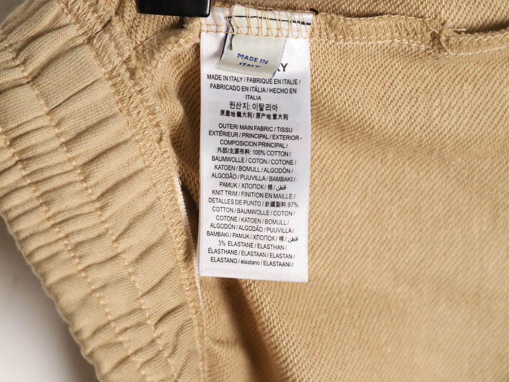 Burberry 25FW Equestrian Knight Cross-Stitch Back-Pocket Beige Jogger Pants