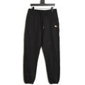 Burberry 25FW Equestrian Knight Cross-Stitch Back-Pocket Black Jogger Pants